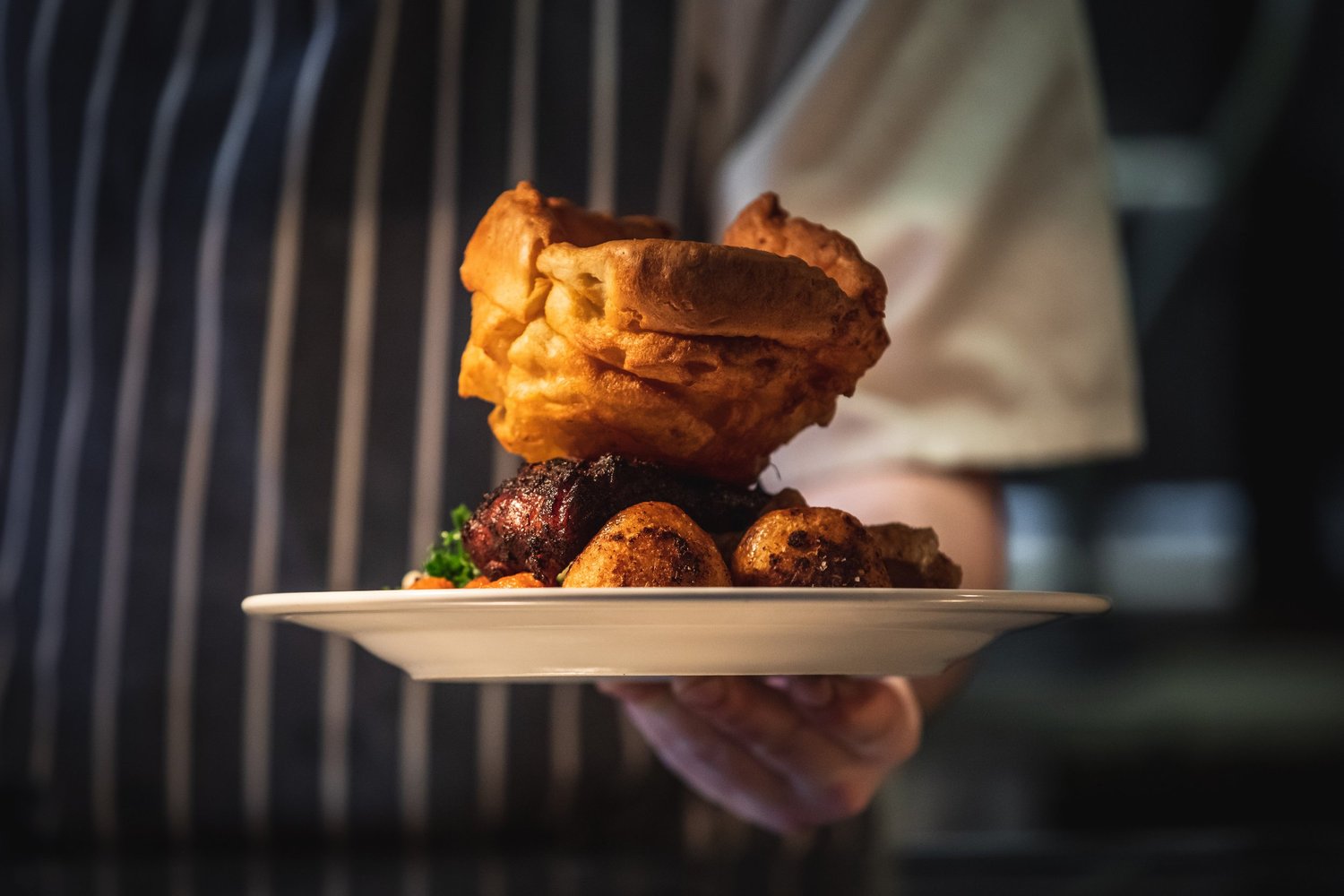 Sirloin, potatoes and a yorkshire